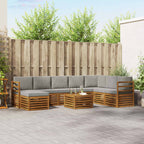 Conjunto de sofás de exterior 9 pcs Gris Natural y Claro