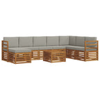 Conjunto de sofás de exterior 9 pcs Gris Natural y Claro