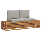 Conjunto de sofás de exterior 2 Pieza Gris Natural y Claro