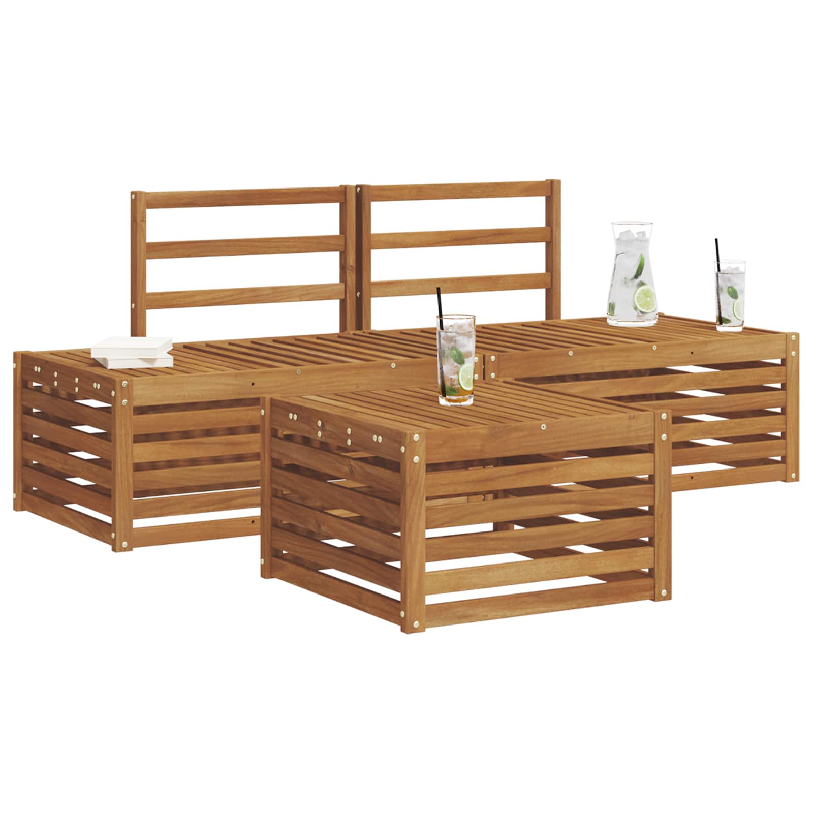 Conjunto de sofás de exterior Natural 59 x 59 x 37 cm