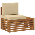 Conjunto de sofás de exterior con cojín 4 Pieza Natural y Beige