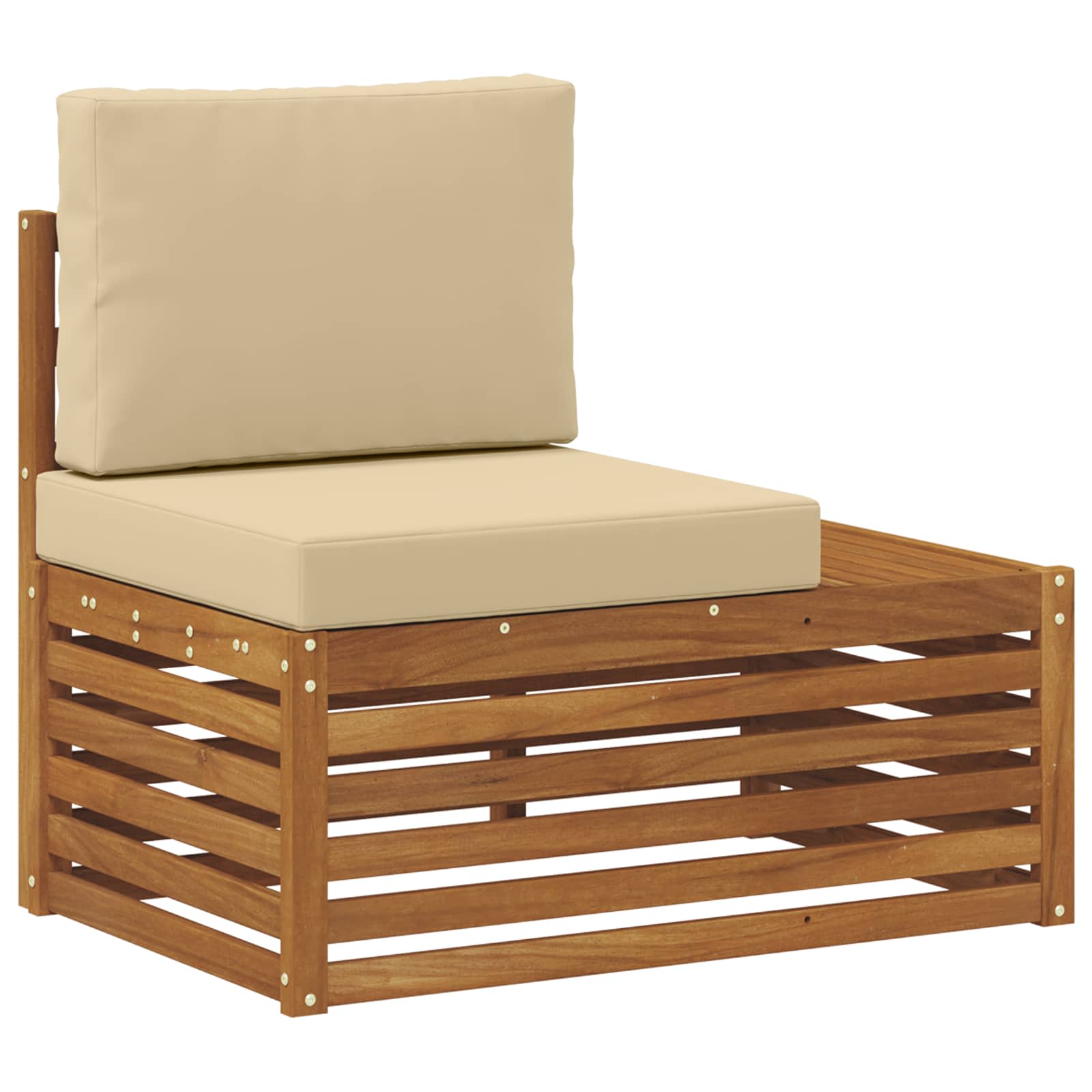 Conjunto de sofás de exterior con cojín 4 Pieza Natural y Beige