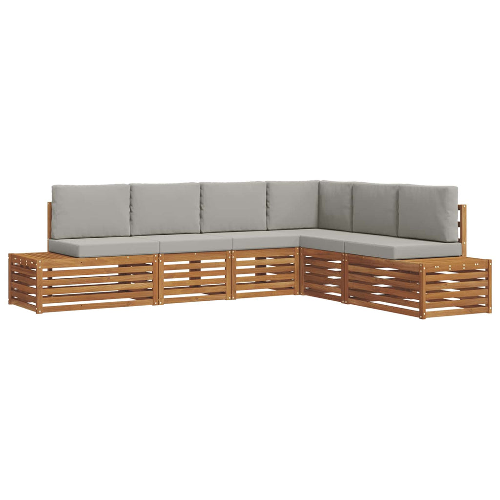 Conjunto de sofás de exterior con cojín Gris Natural y Claro