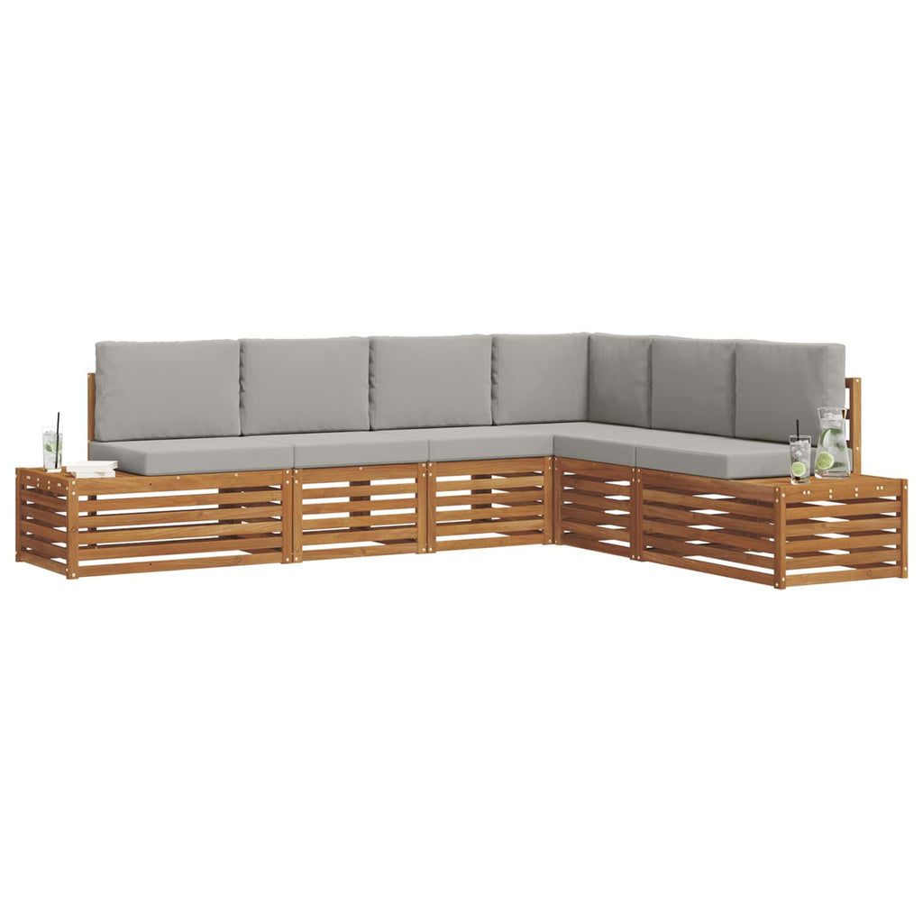 Conjunto de sofás de exterior con cojín Gris Natural y Claro