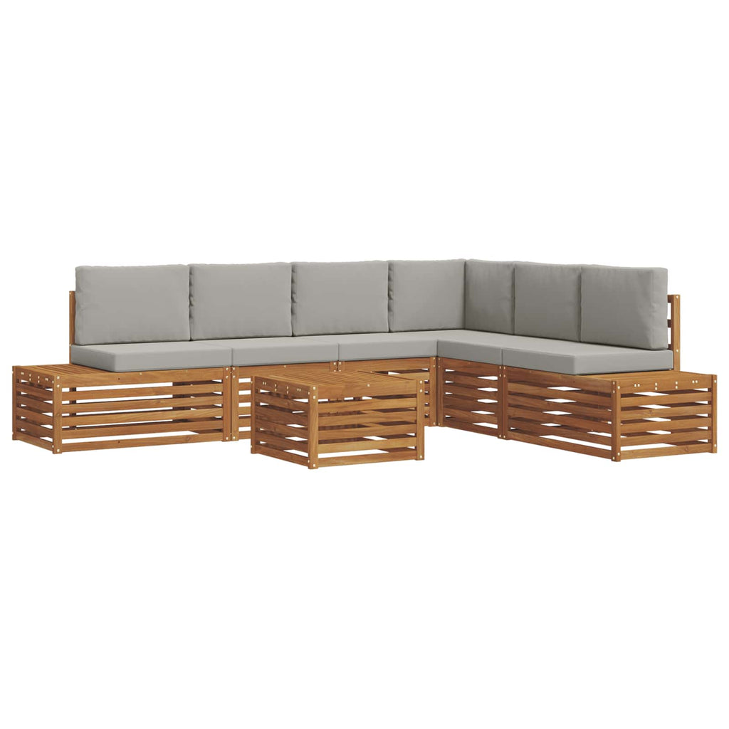 Conjunto de sofás de exterior 7 Pieza Gris Natural y Claro