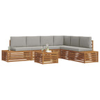 Conjunto de sofás de exterior 7 Pieza Gris Natural y Claro