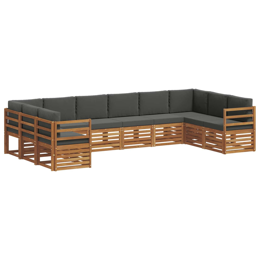Conjunto de Sofá Seccional con cojín 10 pcs Natural y Antracita