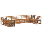 Juegos de sofás 10 pcs Natural Madera de Acacia Sólida