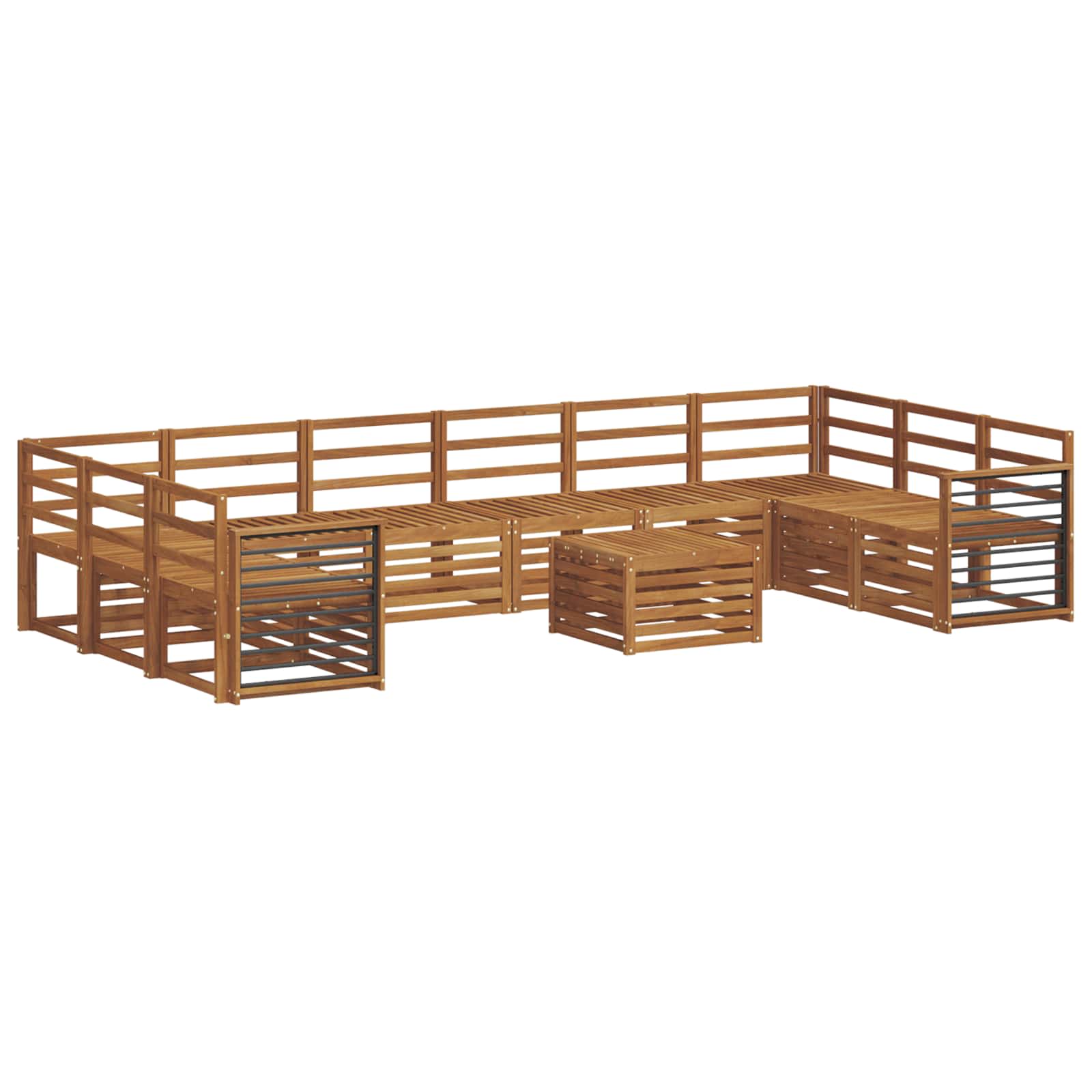 Juegos de sofás 11 pcs Natural Madera de Acacia Sólida