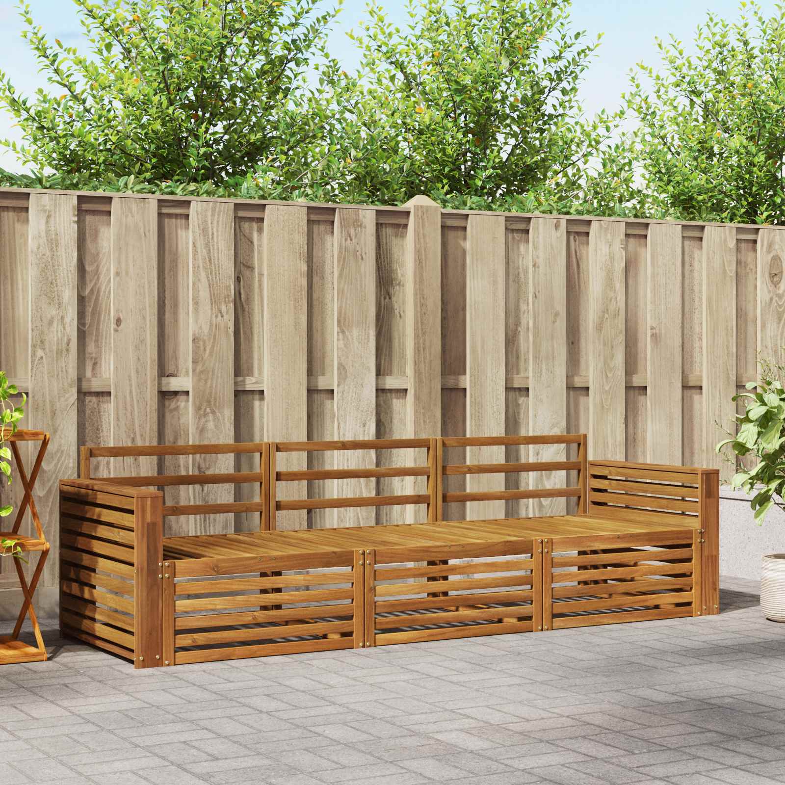 Conjunto de sofás de exterior 3 pcs Blanco