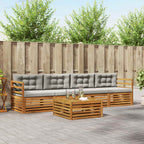 Conjunto de sofás de exterior 5 pcs Gris Natural y Claro
