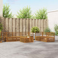 Conjunto de sofás de exterior 6 pcs Natural