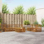 Conjunto de sofás de exterior 6 pcs Natural