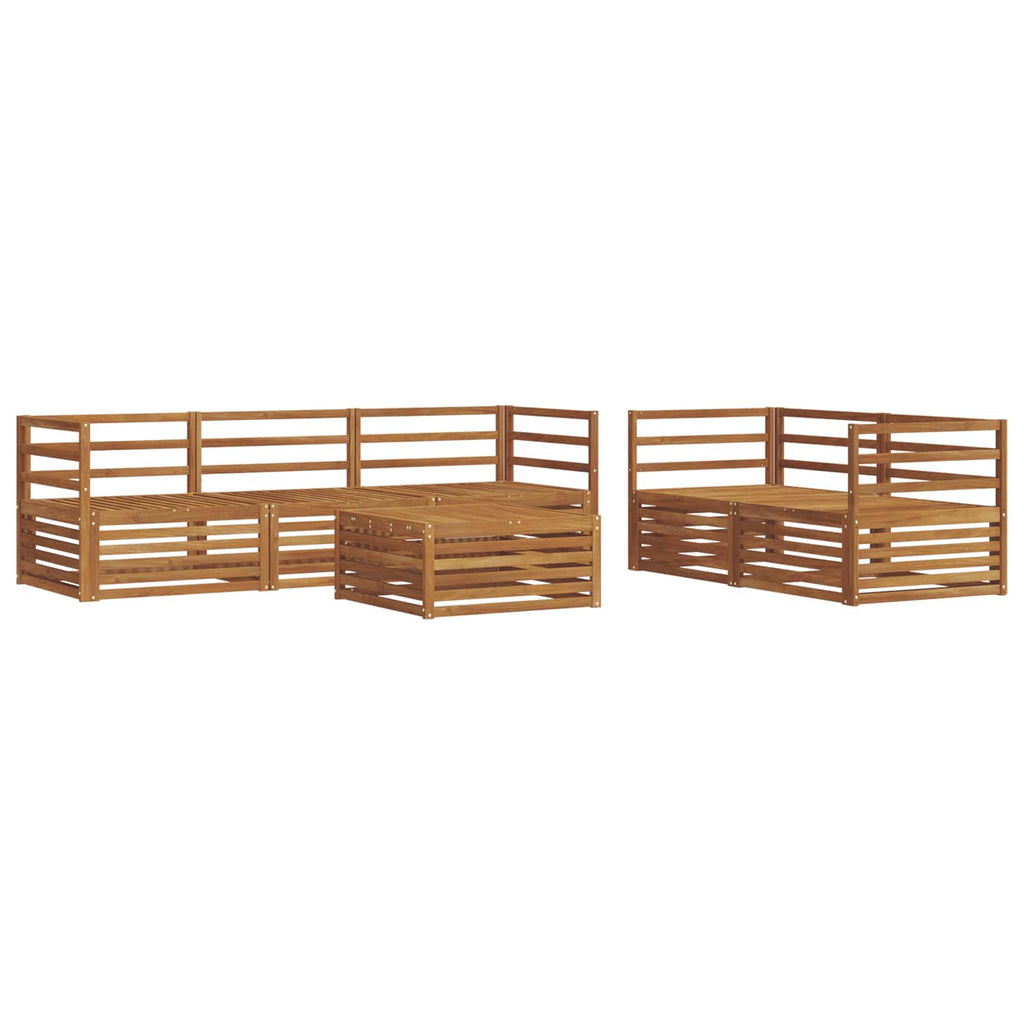 Conjunto de sofás de exterior 6 pcs Natural