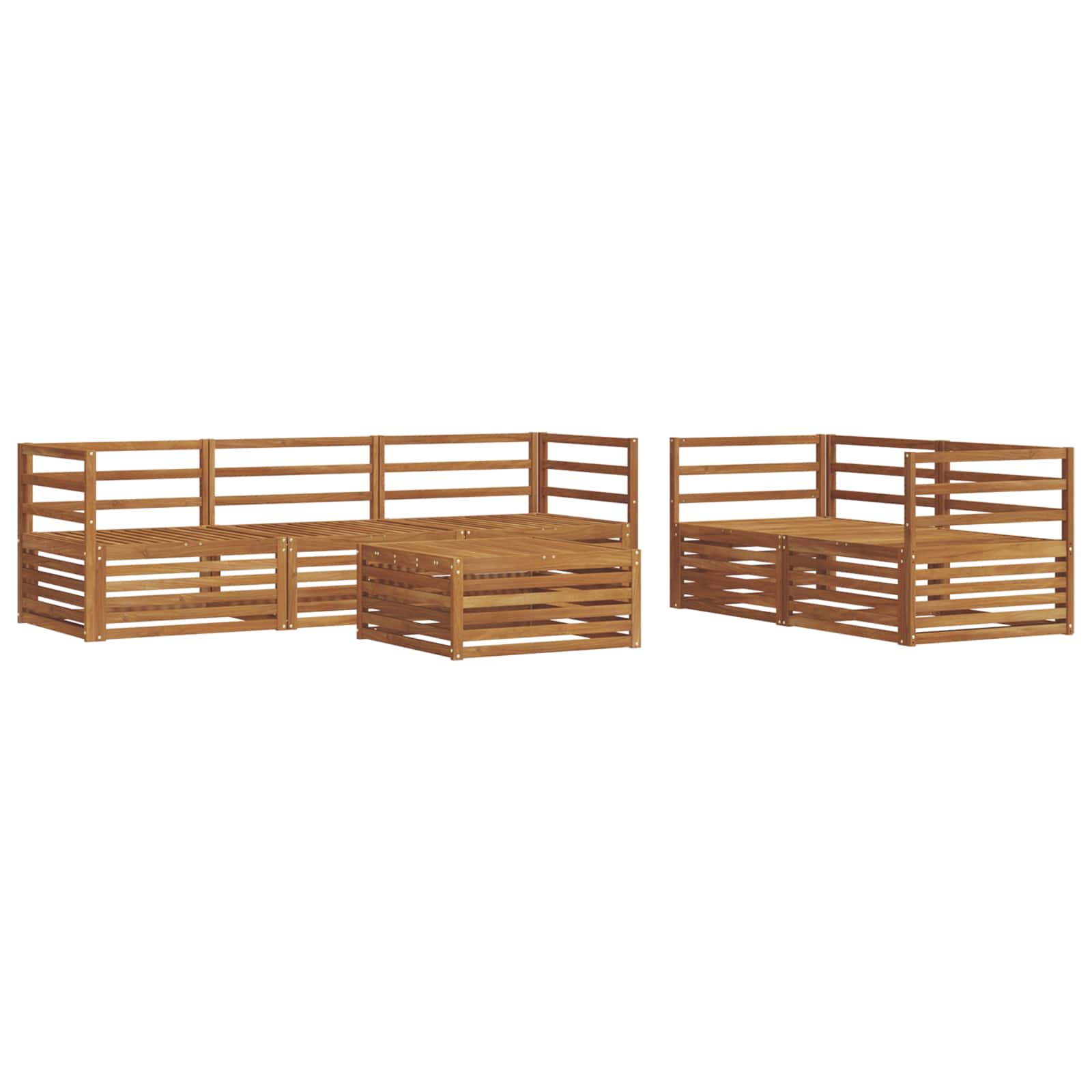 Conjunto de sofás de exterior 6 pcs Natural