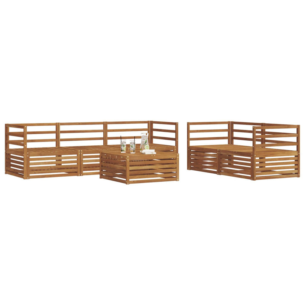 Conjunto de sofás de exterior 6 pcs Natural