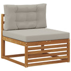Conjunto de sofás de exterior 6 pcs Gris Natural y Claro