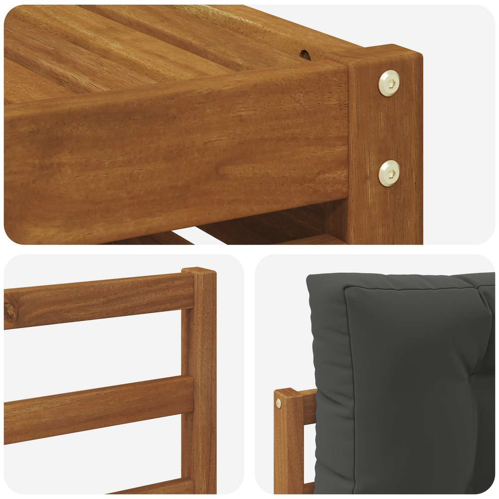 Conjunto de sofás de exterior 6 pcs Natural y Antracita
