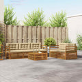 Conjunto de sofás de exterior con cojín 6 pcs Natural y Beige