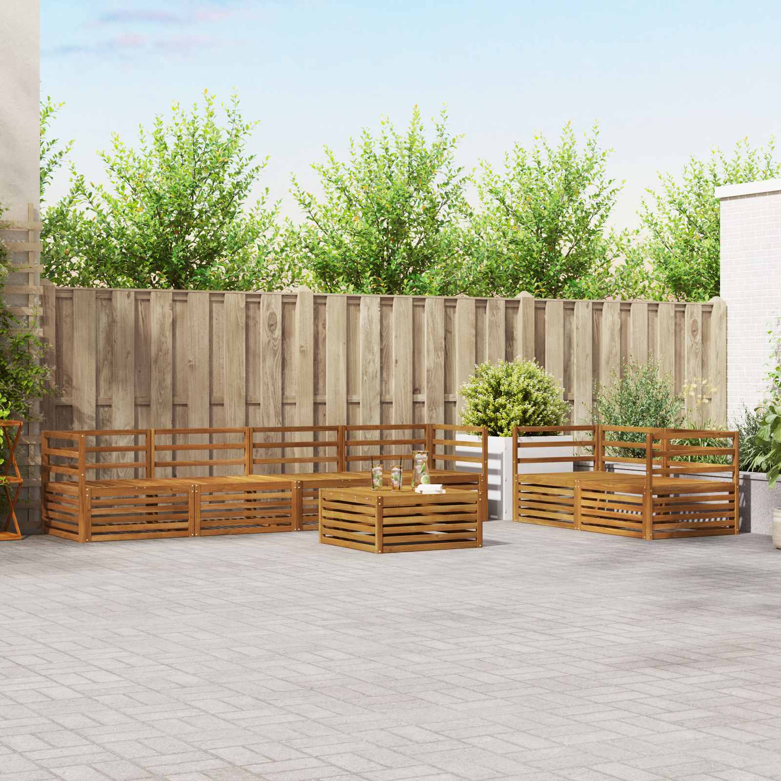 Conjunto de Sofás de Exterior 7 pçs Branco 79 x 79 x 37 cm