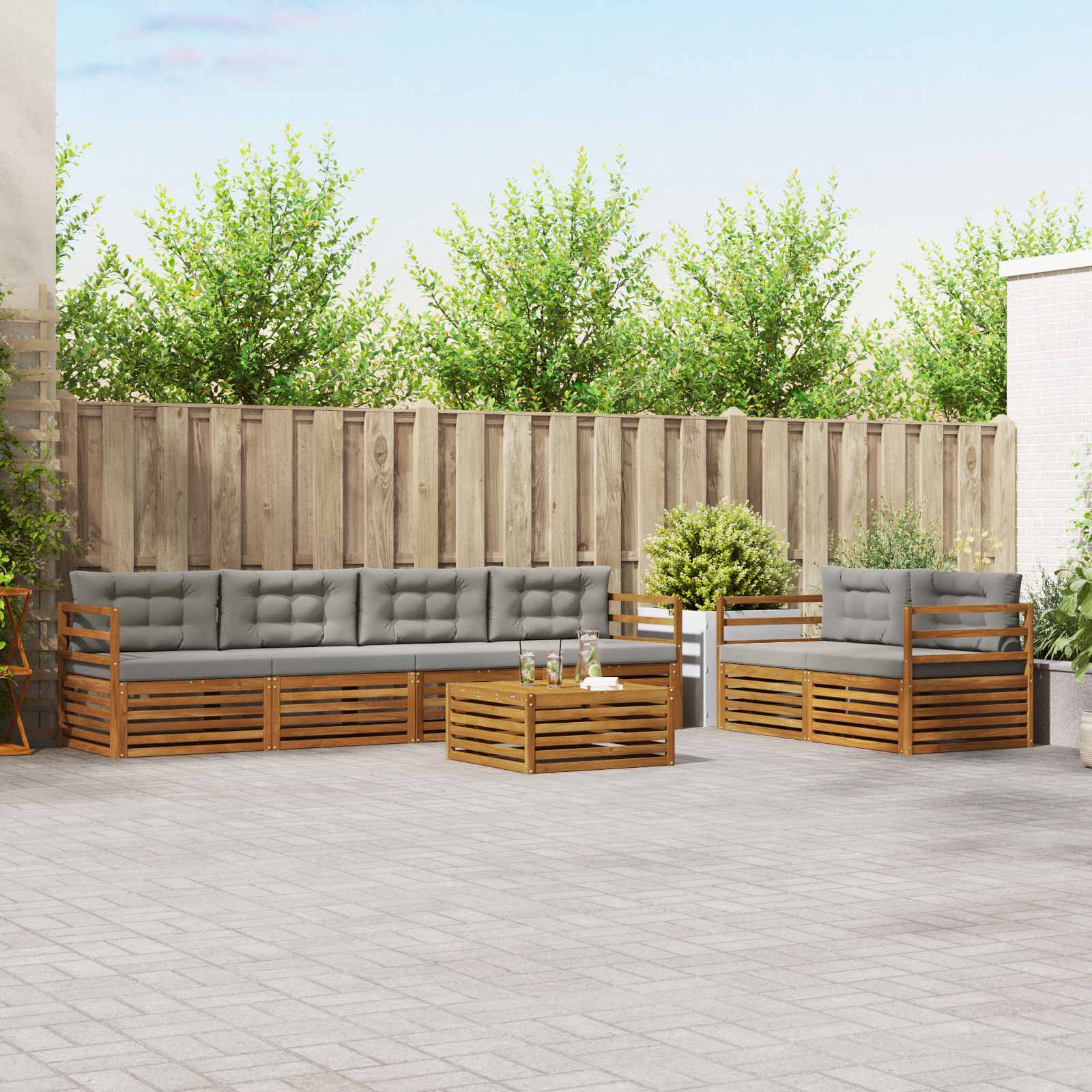 Conjunto de Sofás de Exterior 7 pçs Branco 79 x 79 x 37 cm