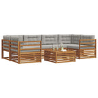 Conjunto de sofás de exterior 7 pcs Gris Natural y Claro