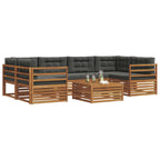 Conjunto de sofás de exterior 7 pcs Natural y Antracita