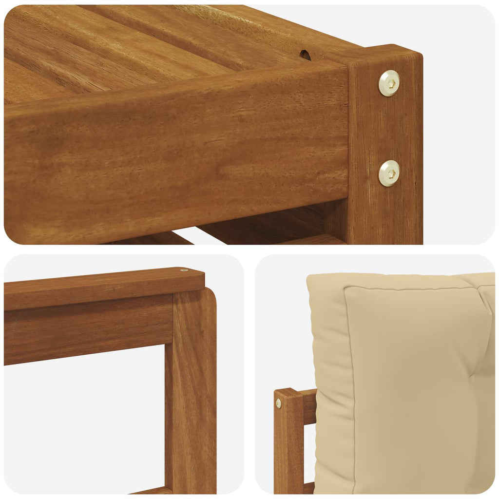 Conjunto de sofás de exterior 7 pcs Natural y Beige