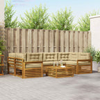 Conjunto de sofás de exterior 7 pcs Natural y Beige
