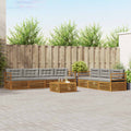 Conjunto de sofás de exterior 8 pcs Gris Natural y Claro