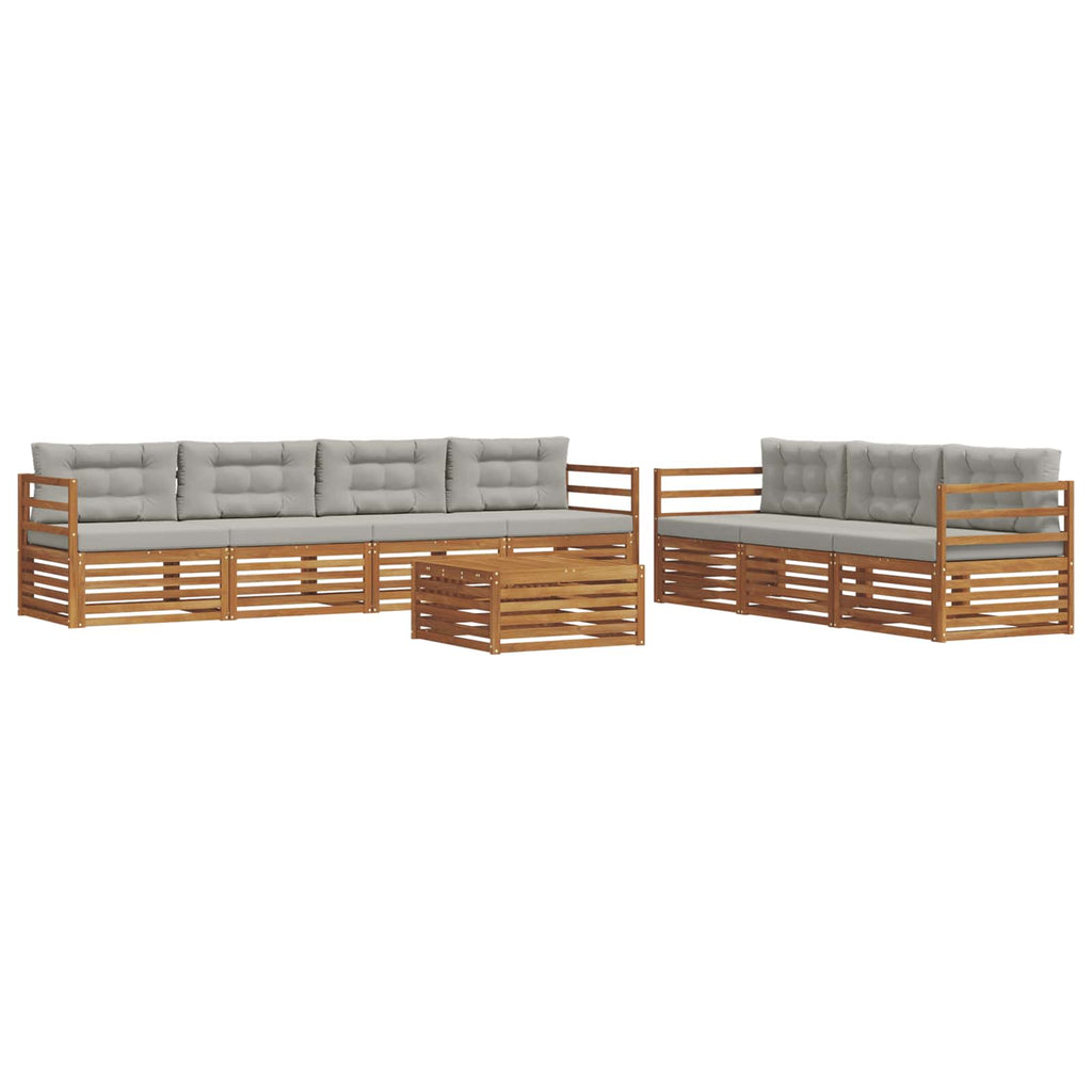 Conjunto de sofás de exterior 8 pcs Gris Natural y Claro