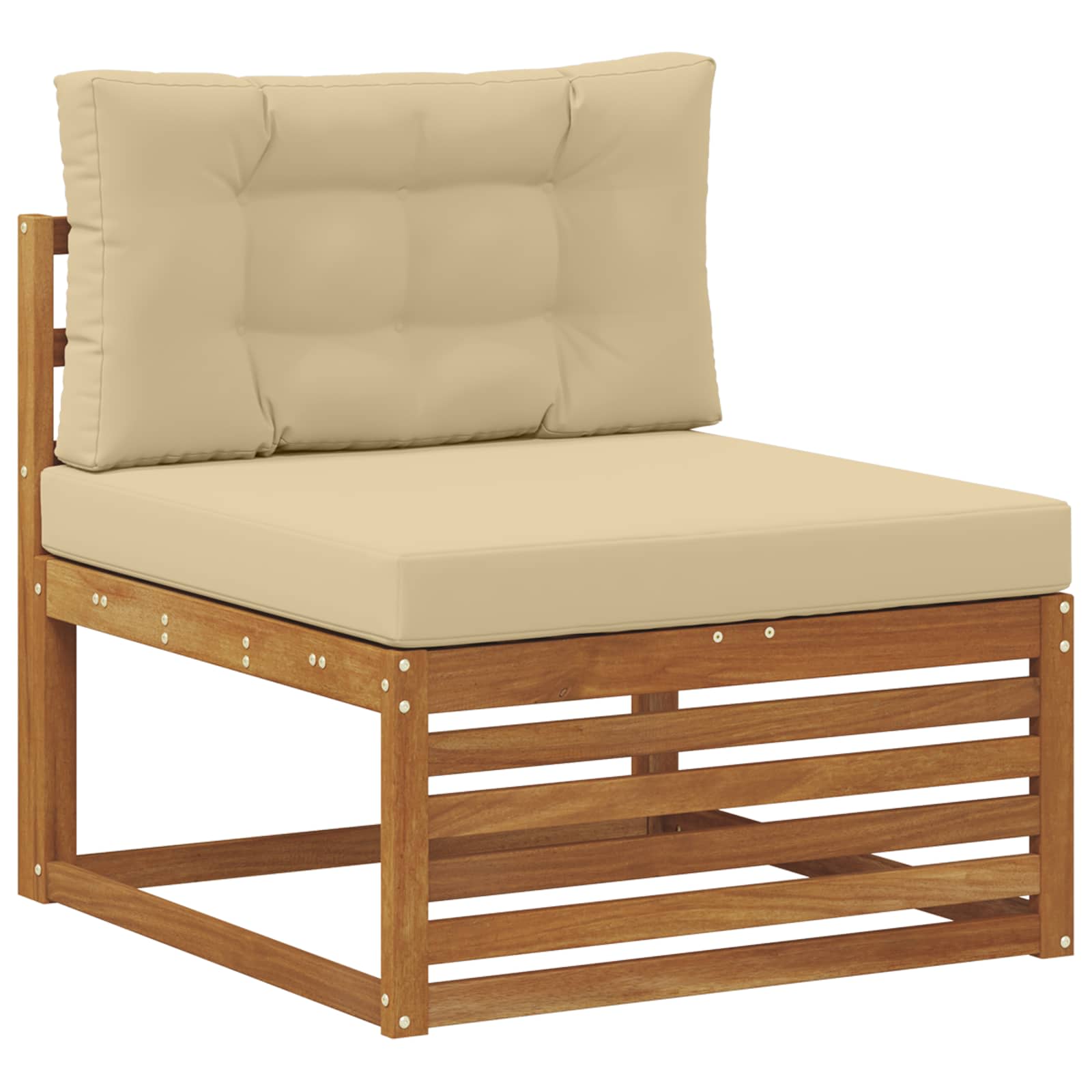 Conjunto de sofás de exterior con cojín 8 pcs Natural y Beige