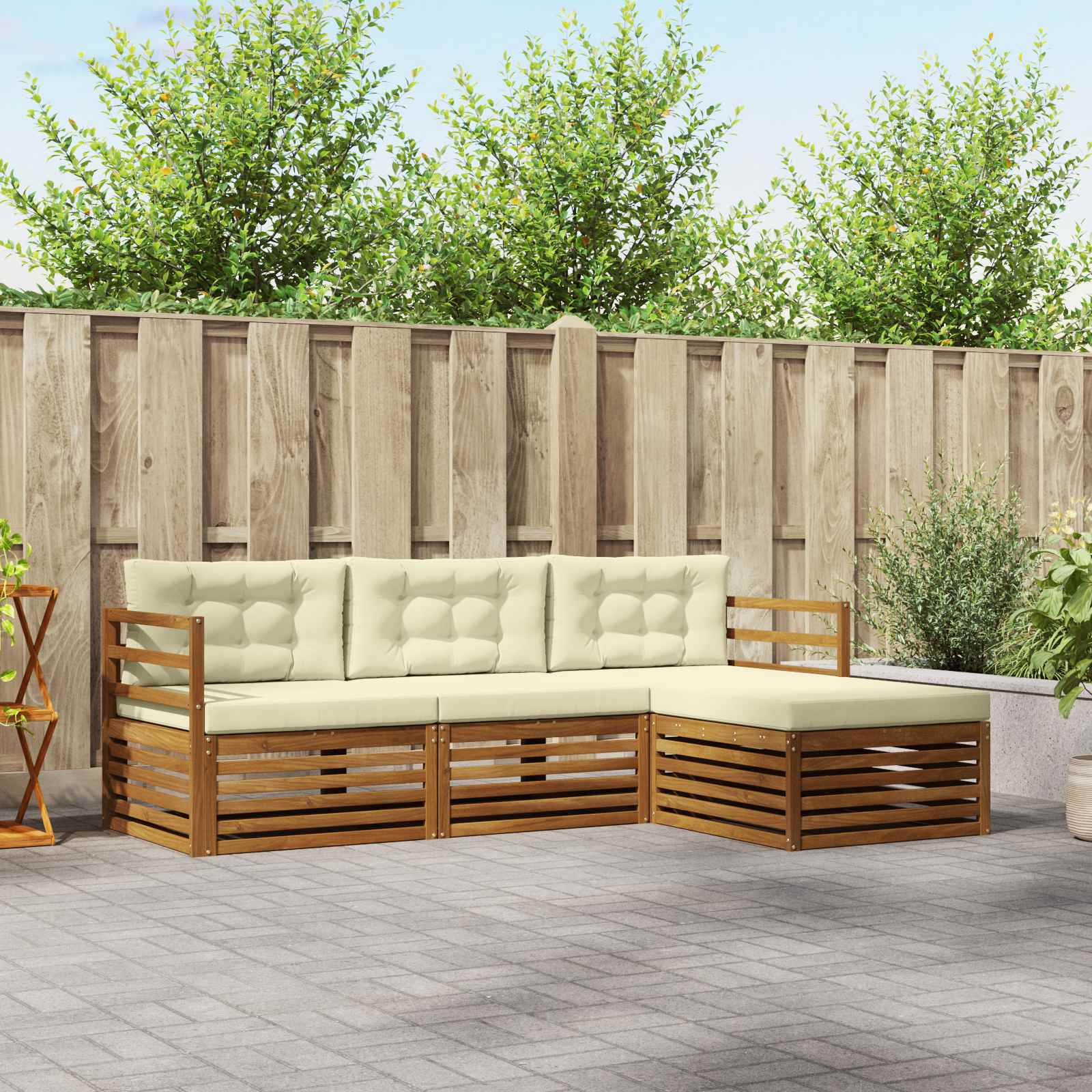 Conjunto de sofás de exterior con cojín Gris Natural y Claro