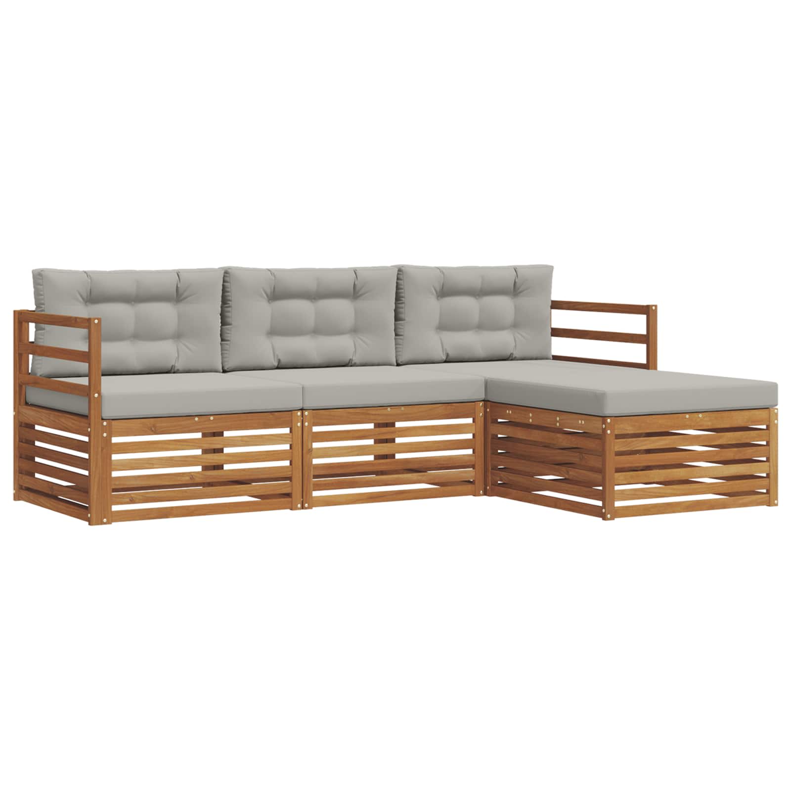 Conjunto de sofás de exterior con cojín Gris Natural y Claro