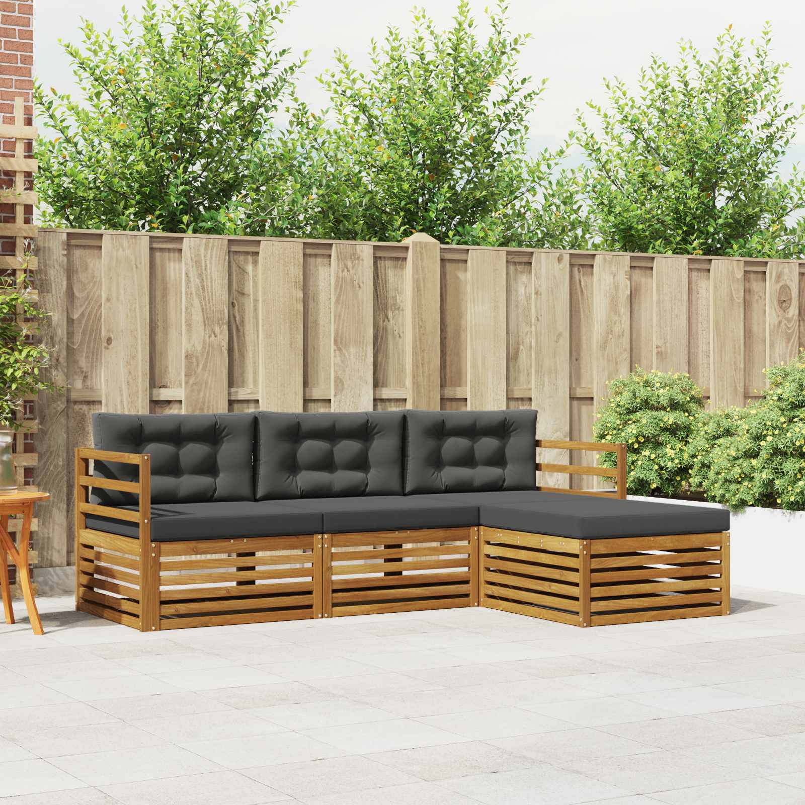 Conjunto de sofás de exterior con cojín Gris Natural y Claro