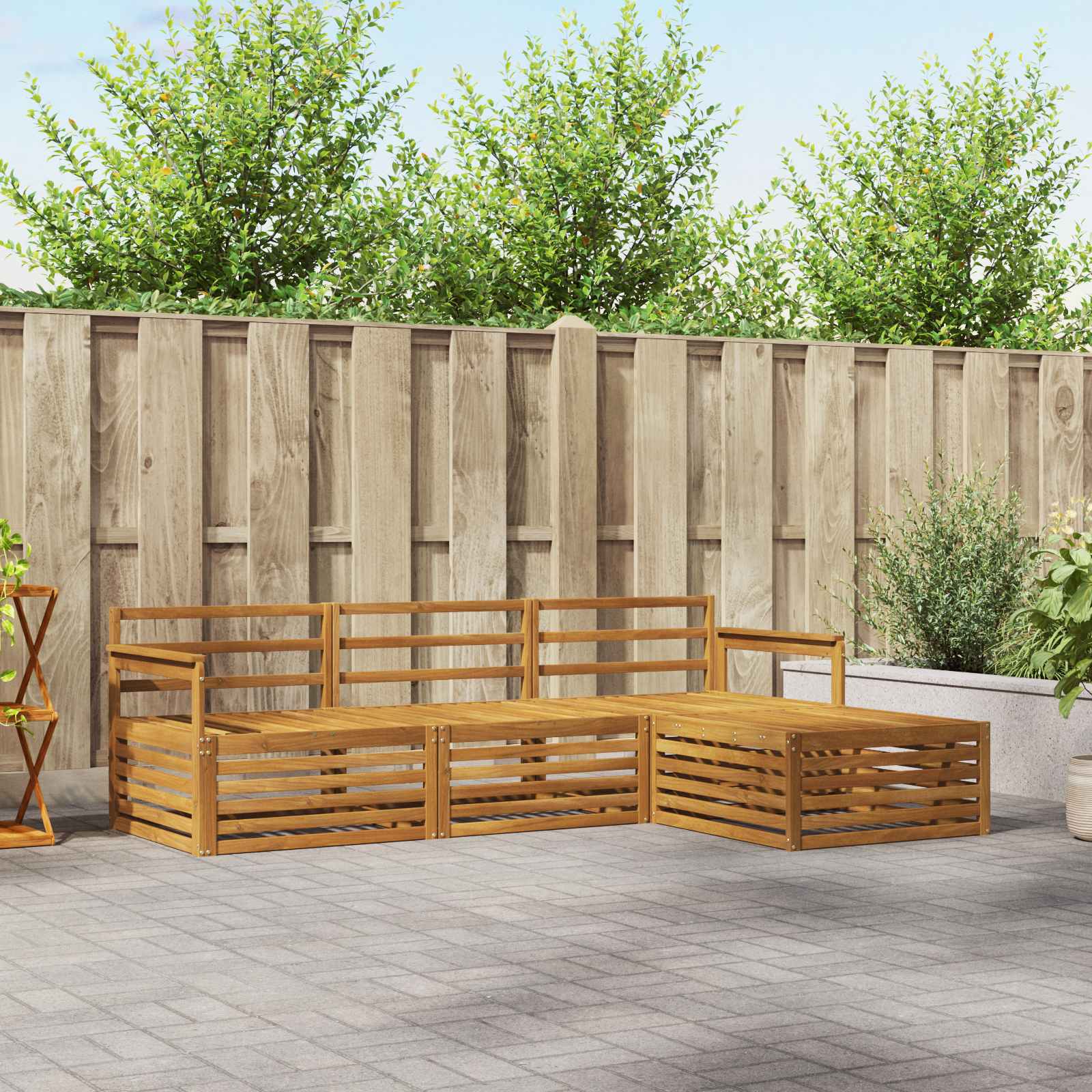 Conjunto de sofás de exterior Natural 245,5 x 162,5 x 73 cm