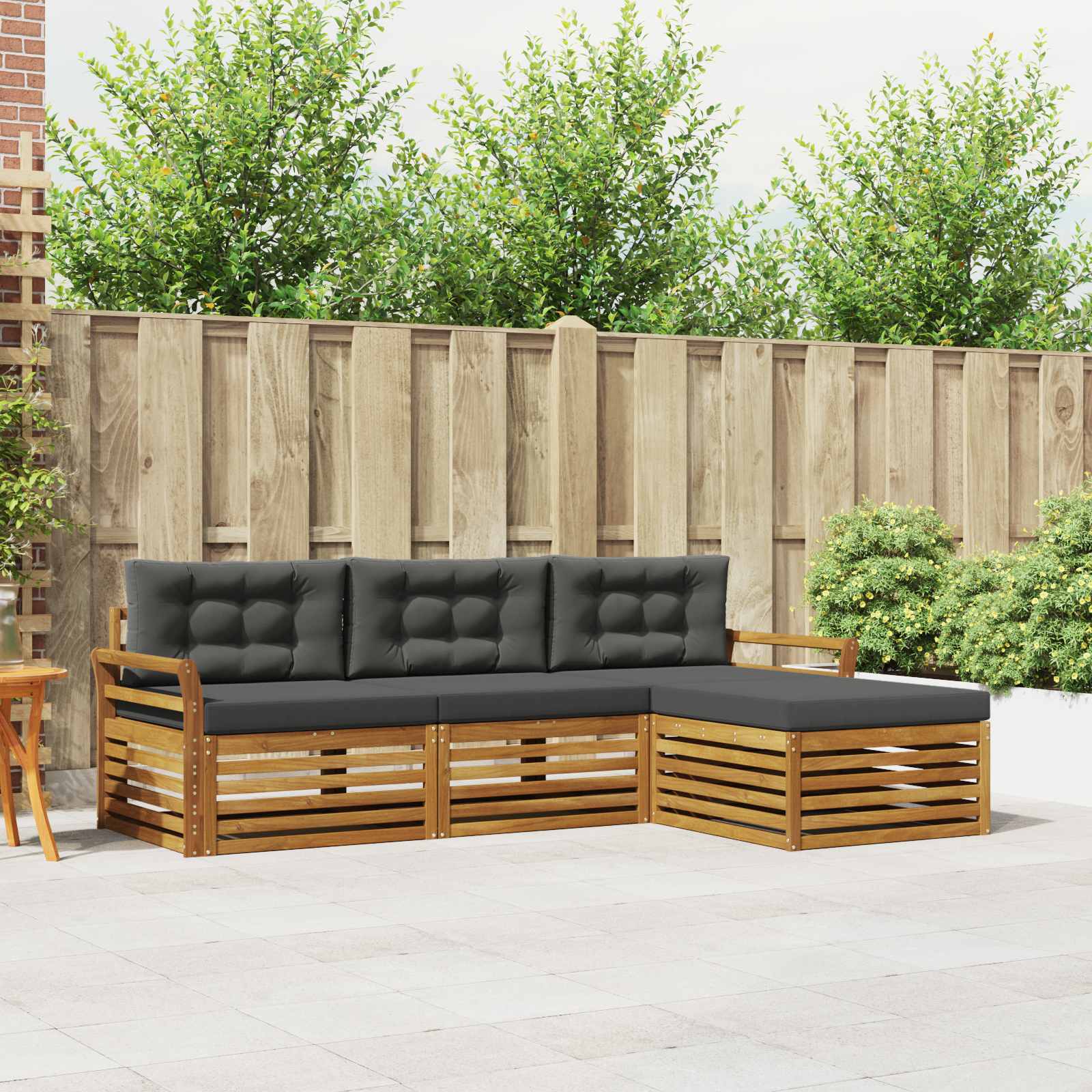 Conjunto de sofás de exterior con cojín Gris Natural y Claro