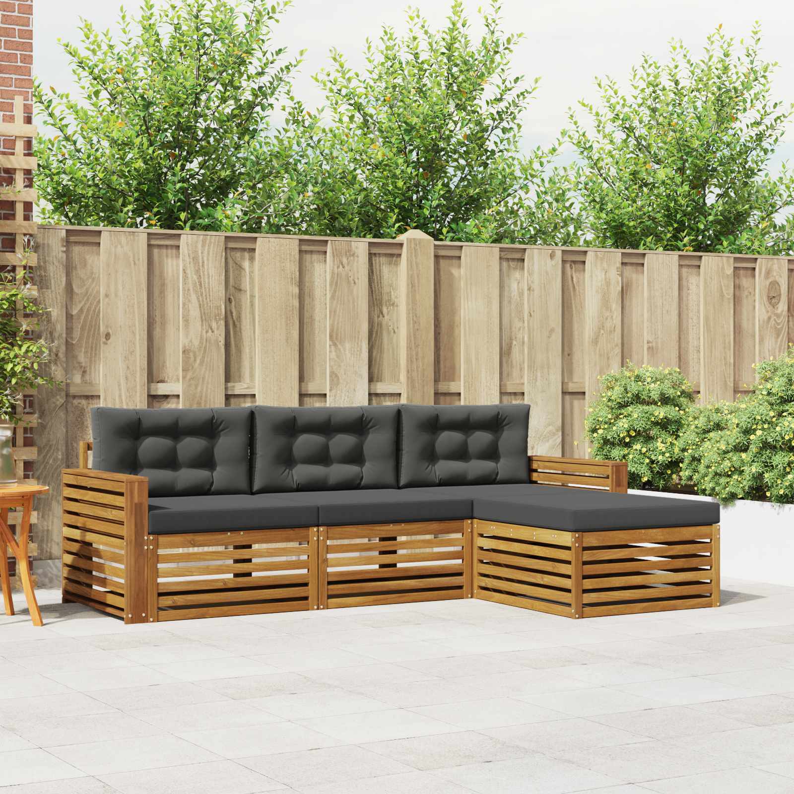 Conjunto de sofás de exterior con cojín Gris Natural y Claro