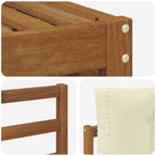 Conjunto de sofás de exterior con cojín 5 pcs Natural y Crema
