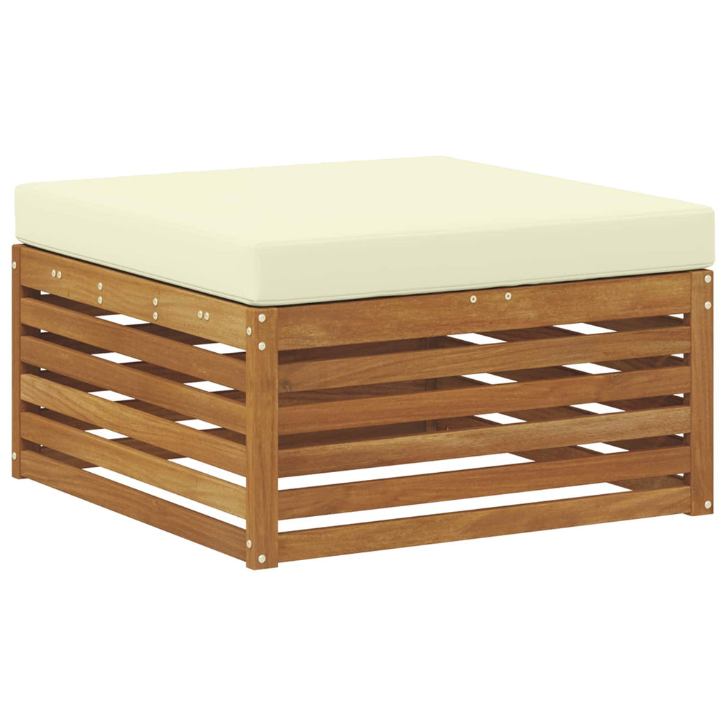 Conjunto de sofás de exterior con cojín 5 pcs Natural y Crema