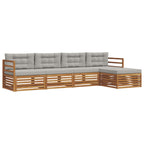 Conjunto de sofás de exterior 5 pcs Gris Natural y Claro