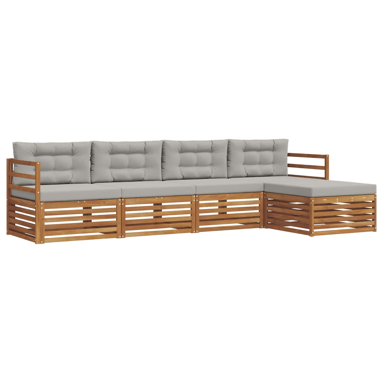 Conjunto de sofás de exterior 5 pcs Gris Natural y Claro