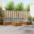 Conjunto de sofás de exterior 6 pcs Blanco 79 x 79 x 37 cm