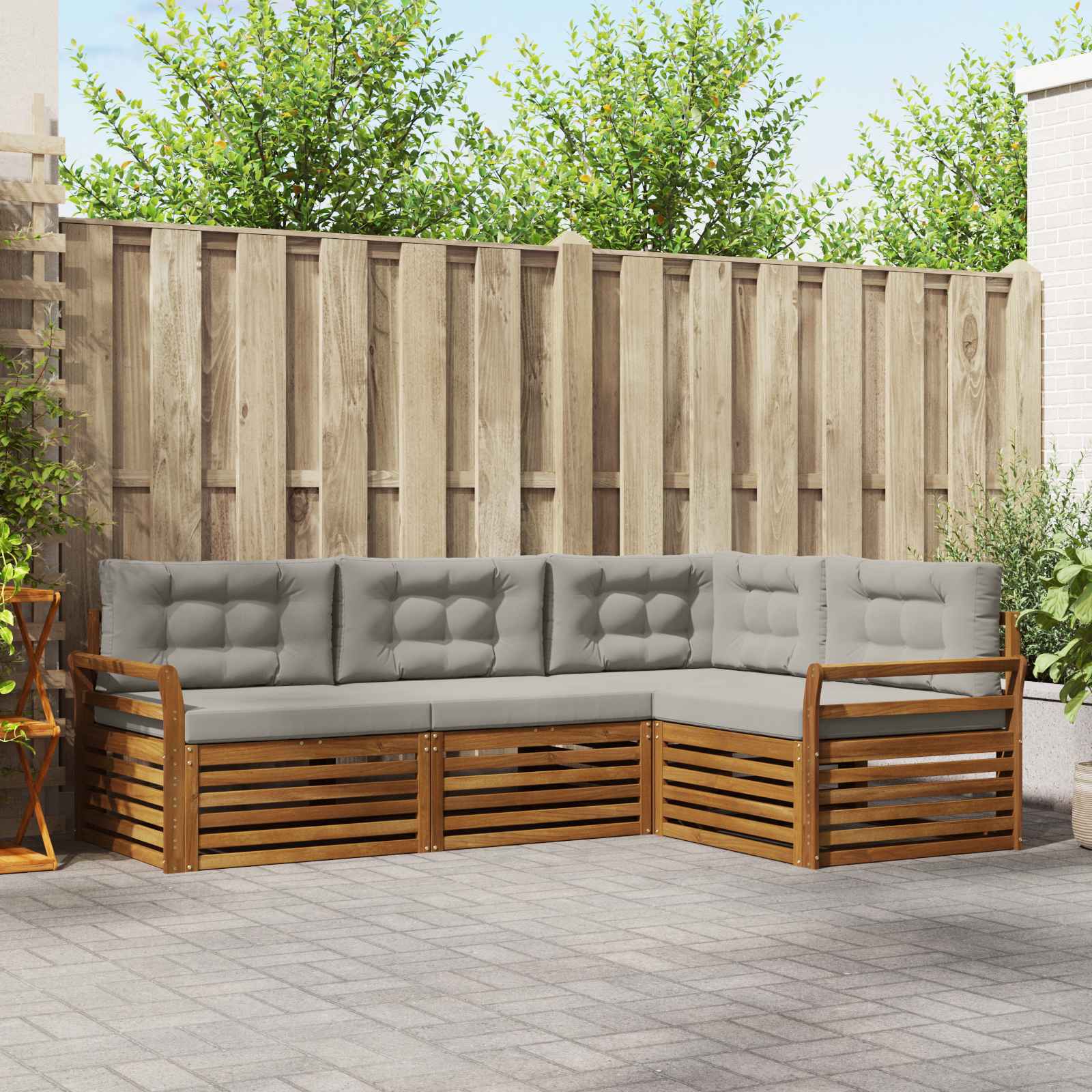 Conjunto de sofás de exterior 4 pcs