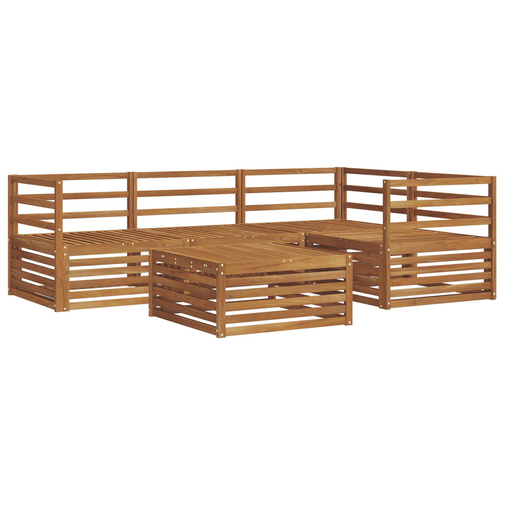 Conjunto de sofás de exterior 5 pcs Natural
