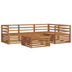 Conjunto de sofás de exterior 5 pcs Natural