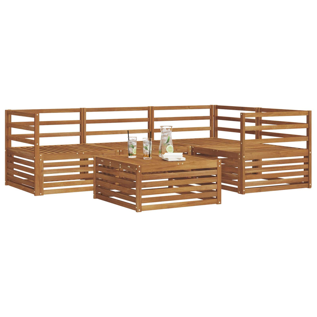 Conjunto de sofás de exterior 5 pcs Natural