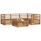Conjunto de sofás de exterior 5 pcs Natural