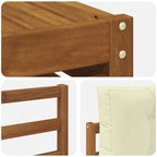 Conjunto de sofás de exterior con cojín 5 pcs Natural y Crema