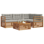 Conjunto de sofás de exterior 5 pcs Gris Natural y Claro